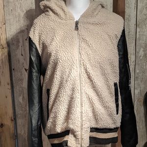 madden NYC Juniors' Pocket Sherpa Varsity Jacket